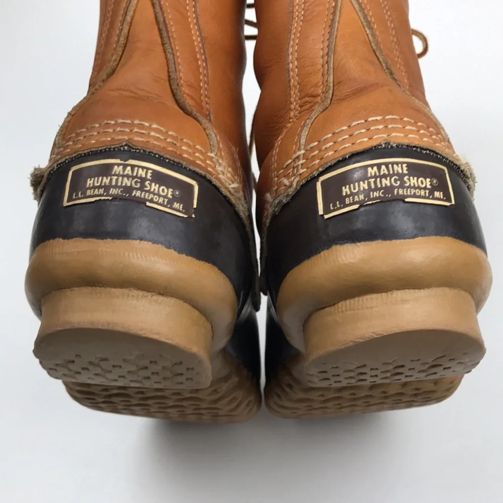 LL Bean VINTAGE Duck Boots Lace Up Tall Rain Boots